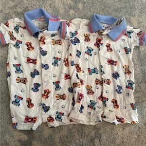 Magnetic Me short sleeve rompers (2) size 3-6 months